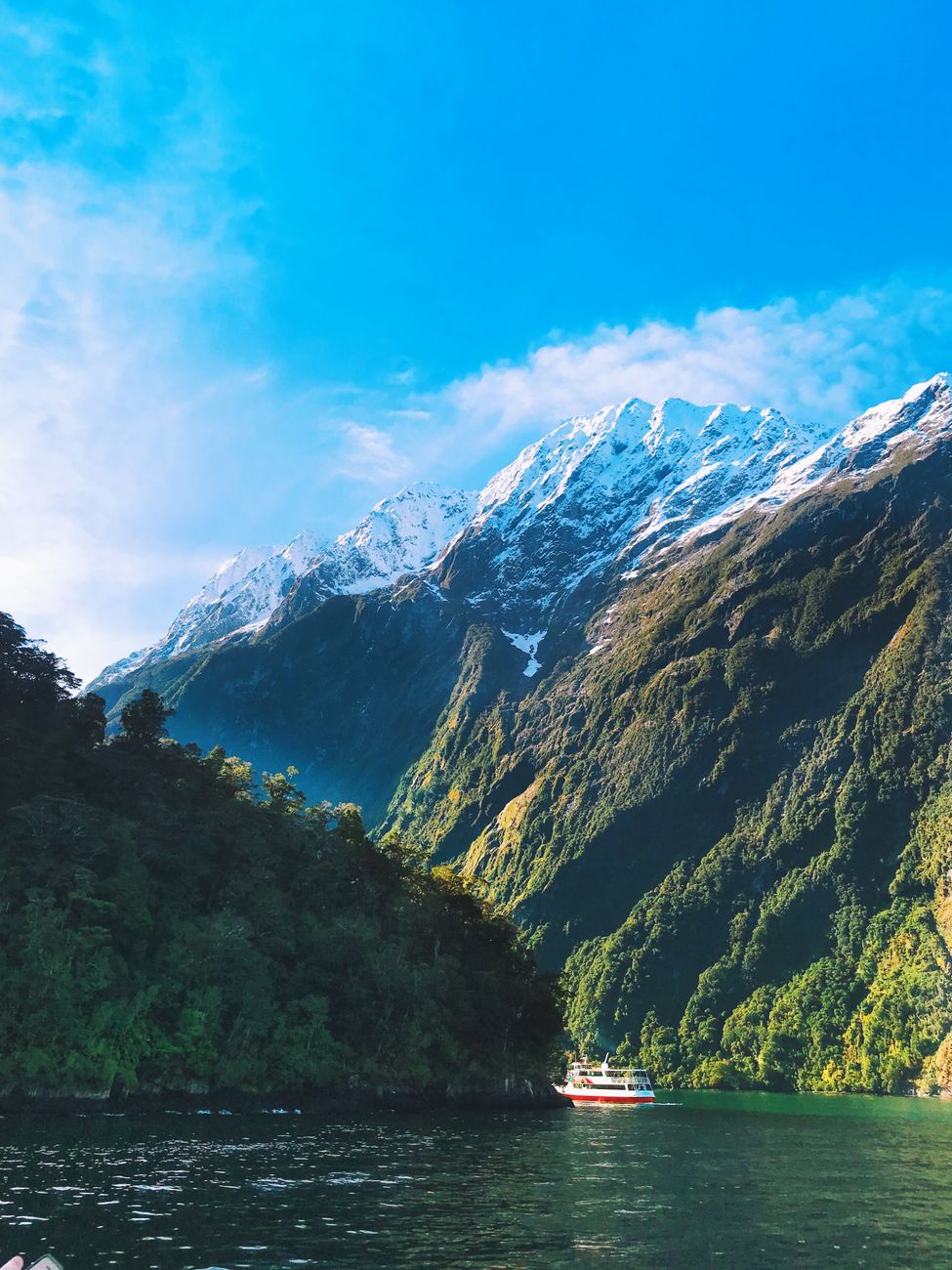 New Zealand landscape fjord mountain lake view